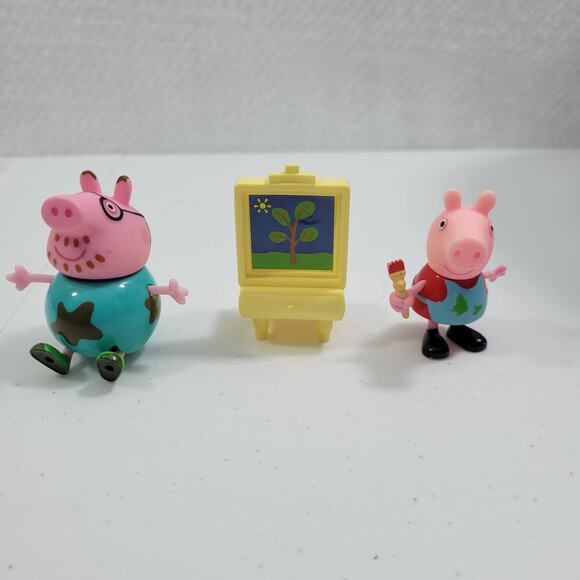 Peppa Pig Painting Together Substituted with Daddy Pig Figure 2.5"  82723-2M3 - Picture 4 of 4